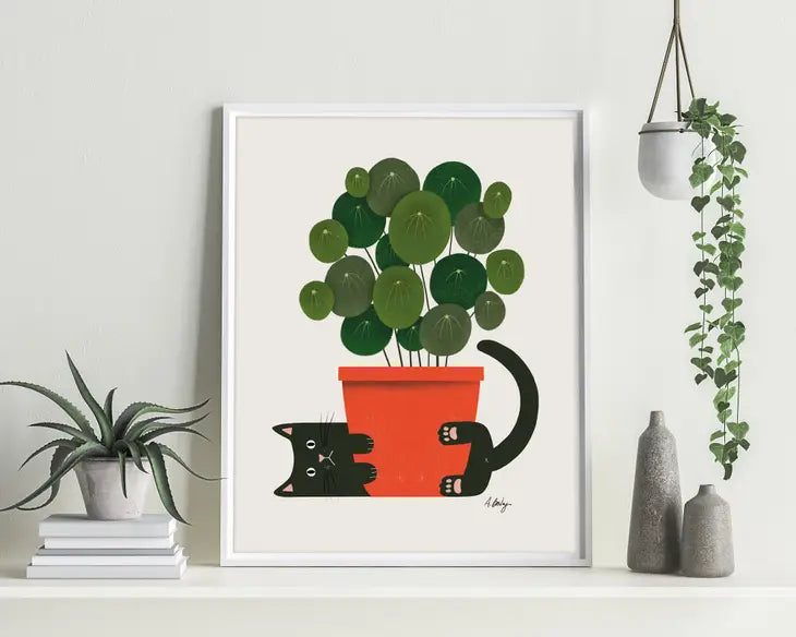 plants are friends cat and plant 8x10 print