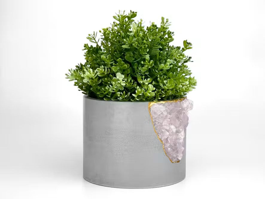 Rose Quartz Geode Planter