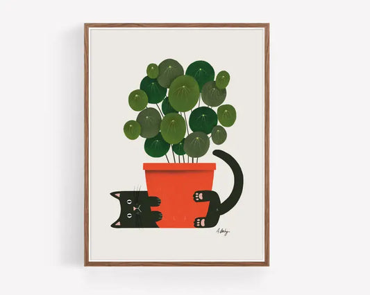 plants are friends cat and plant 8x10 print
