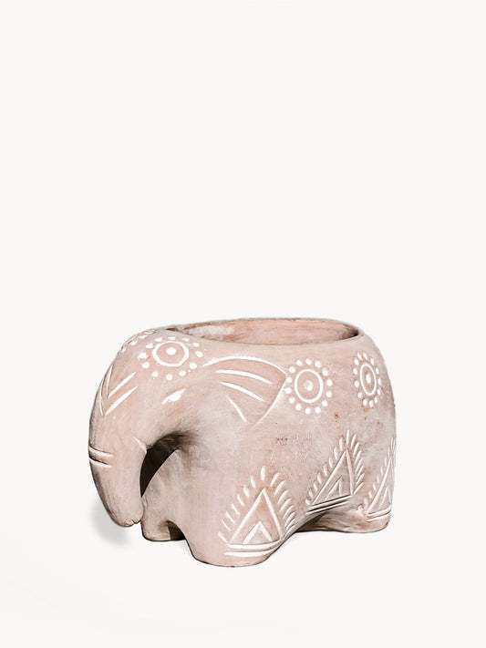 Terracotta Pot - Folk Elephant-0