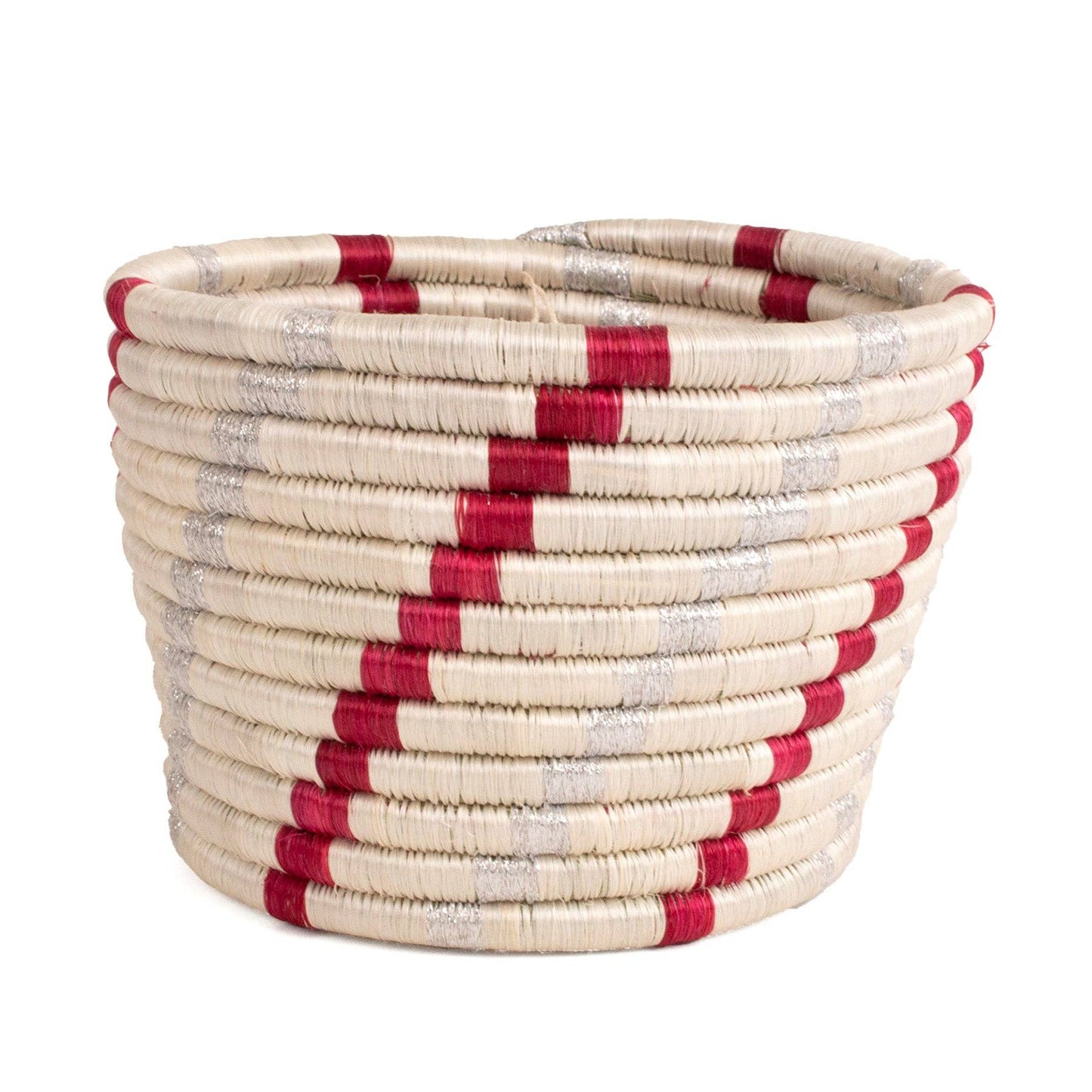 Woven Tapered Red Stripe Planter - 7"