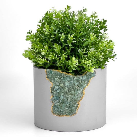 Green Apatite Geode Planter